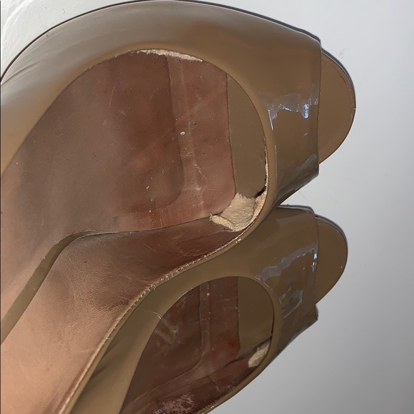 DKNY platform tan chunky heels size 8 - Picture 9 of 10